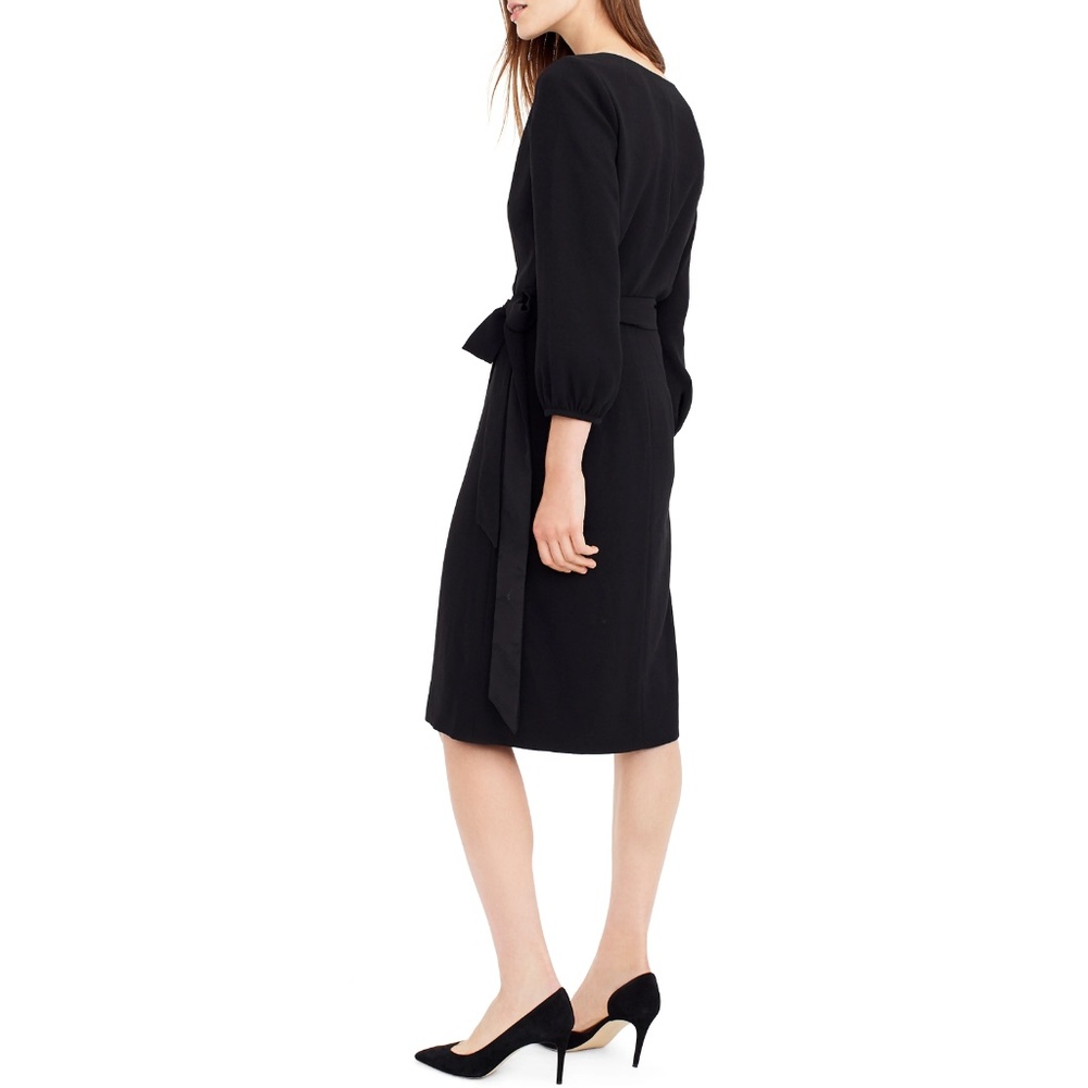 J. Crew Wrap Dress in 365 Crepe - Black, Sz 20 - Picture 3 of 9
